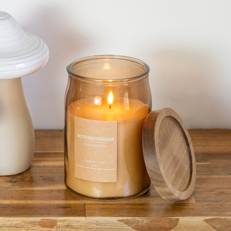 Bougie couvercle bois m