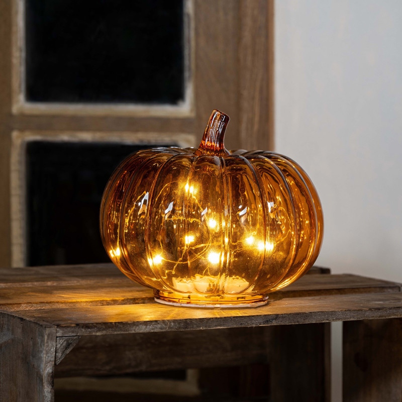 Citrouille en verre led