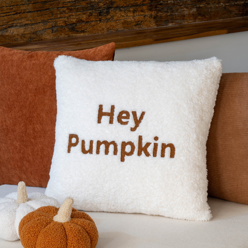 Coussin bouclette hey pumpkin cr