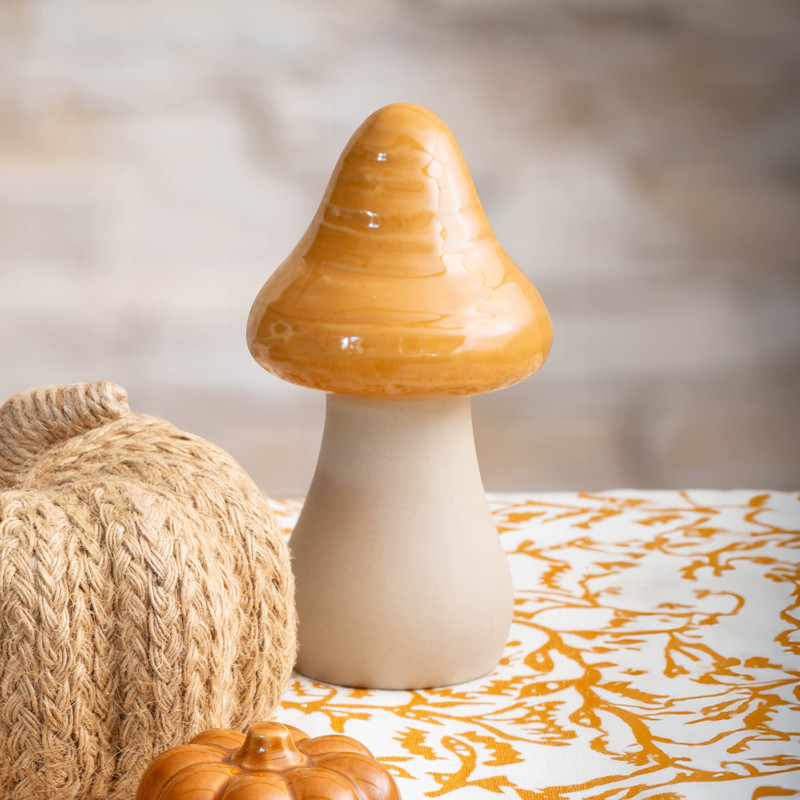Champignon ceramique ocre