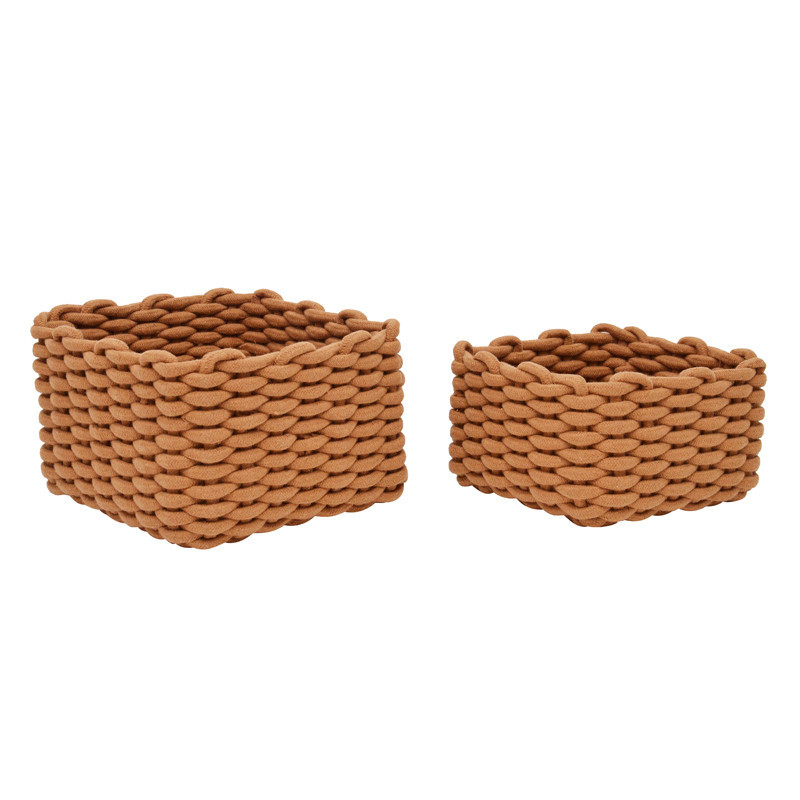 Lot x2 panieres en corde marron