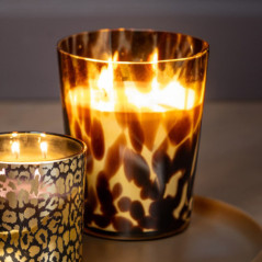Grande bougie verre ecailles
