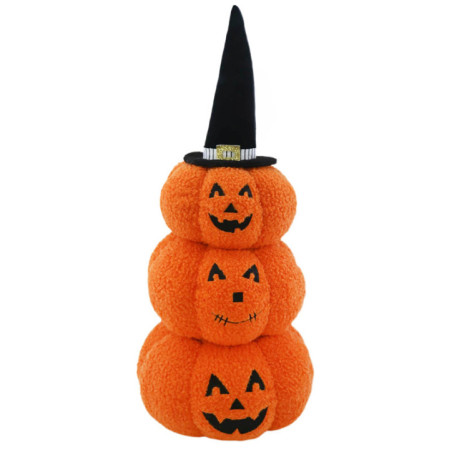 3 citrouilles orange empilees