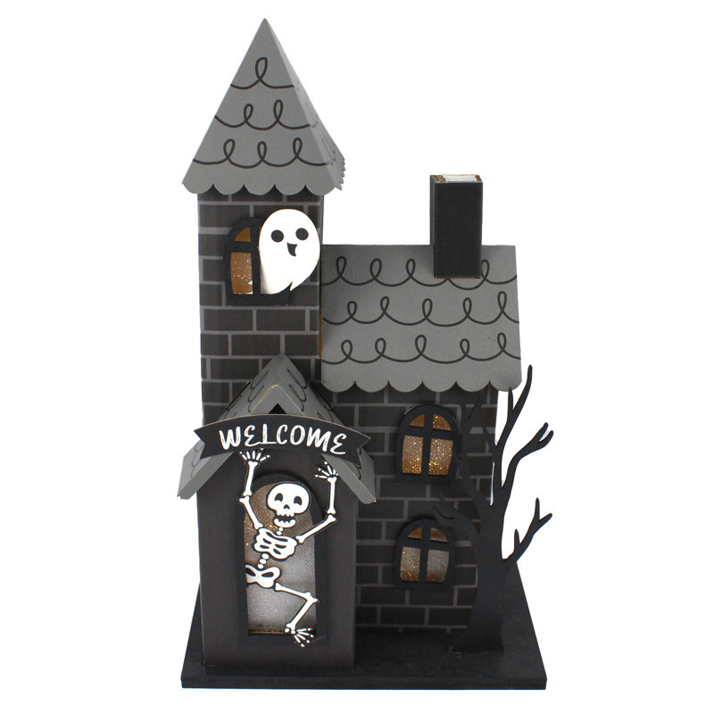 Maison halloween avec squelette