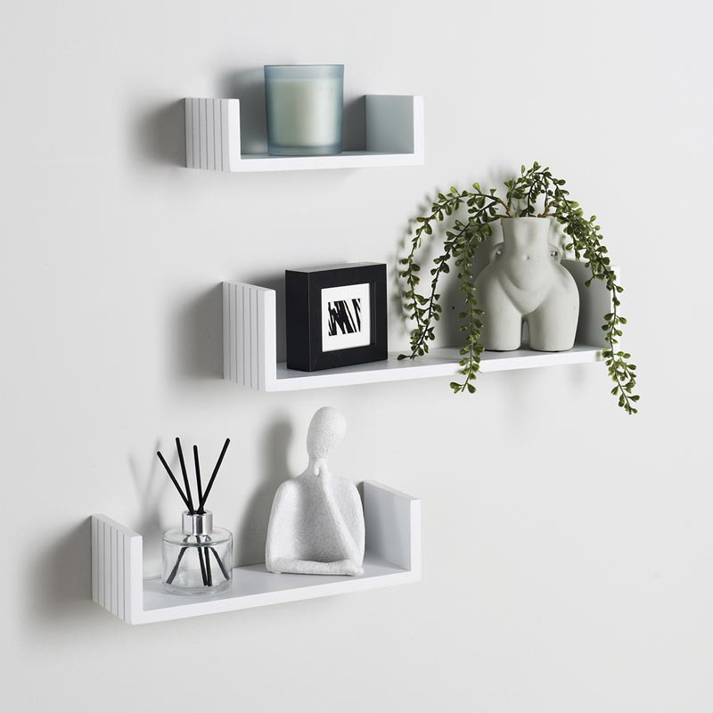 Set 3 etageres striees