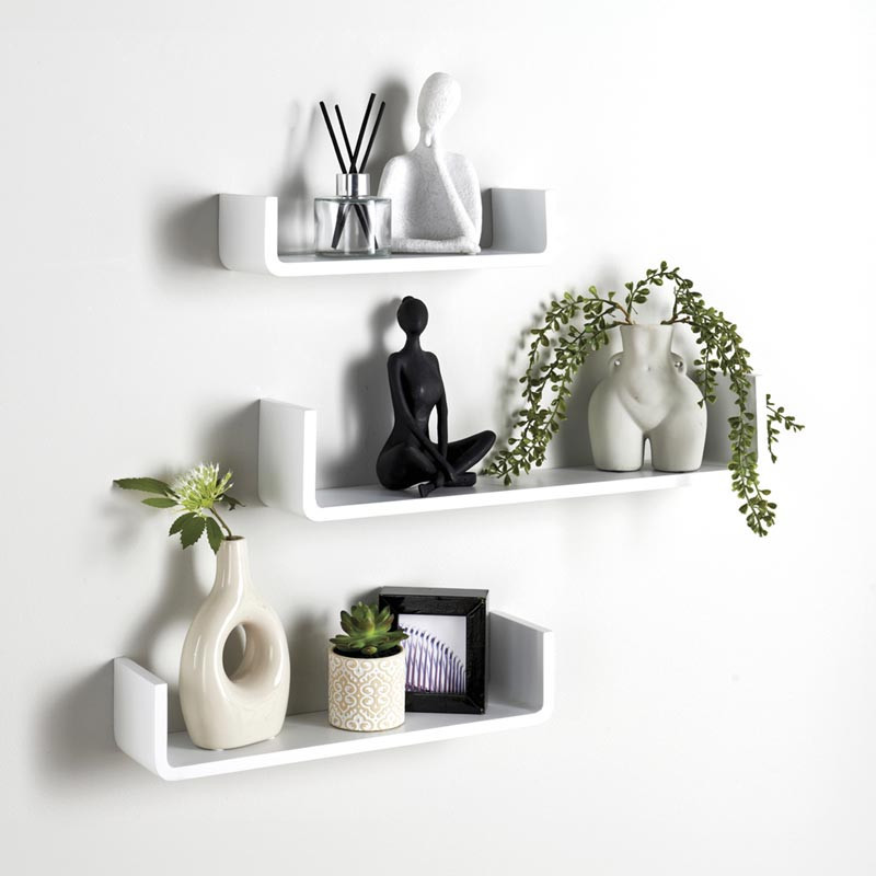 Set 3 etageres bords arrondis