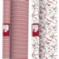 Papier cadeau 8m blanc et rouge