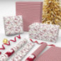 Papier cadeau 8m blanc et rouge