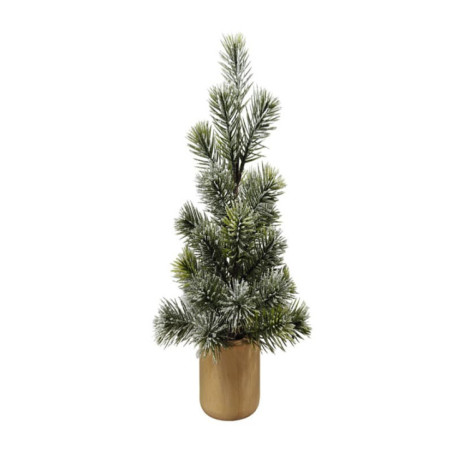 Sapin givre en pot en bois