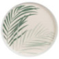 Assiette plate motif feuillage d