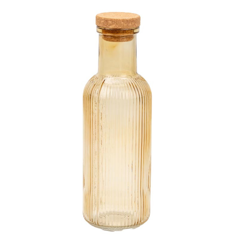 Bouteille 1l strie en verre