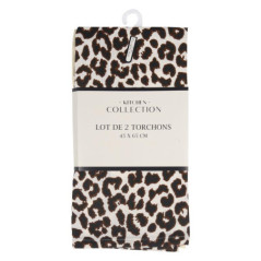 Lot de deux torchons leopard