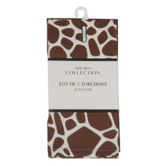 Lot de deux torchons girafe