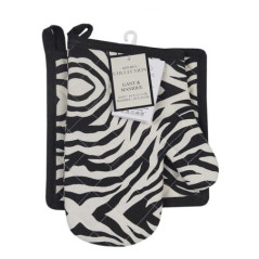 Set de gant et manique zebre