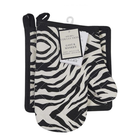 Set de gant et manique zebre