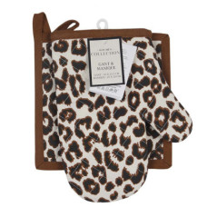 Set de gant et manique leopard