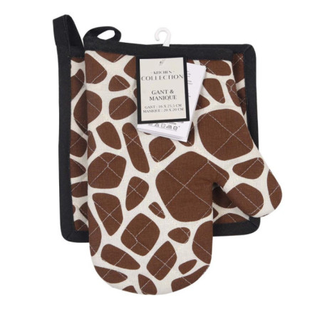 Set de gant et manique girafe
