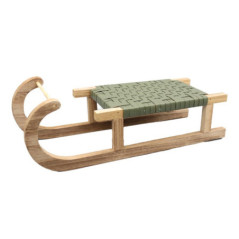 Luge bois et tresse vert