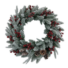 Couronne enneige baies et pommes