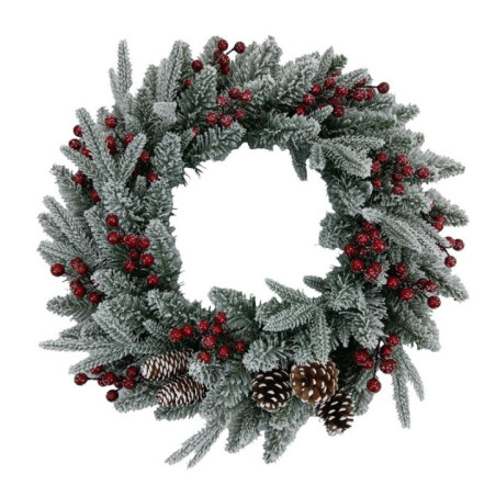 Couronne enneige baies et pommes