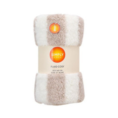 Plaid cosy 130x160cm beige et bl