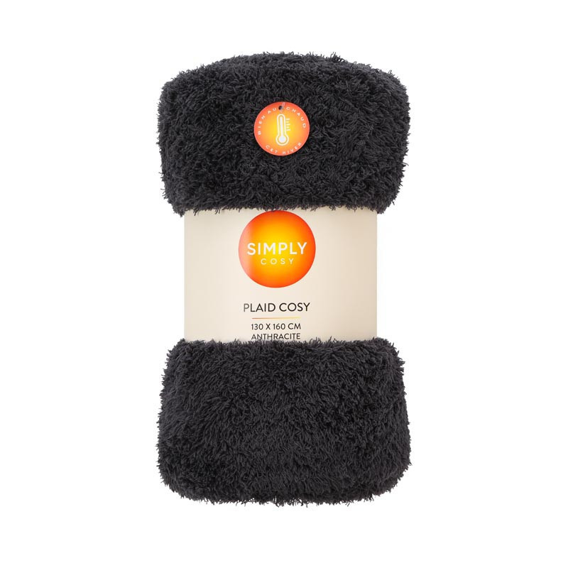 Plaid cosy 130x160cm anthracite