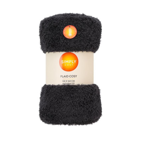 Plaid cosy 130x160cm anthracite