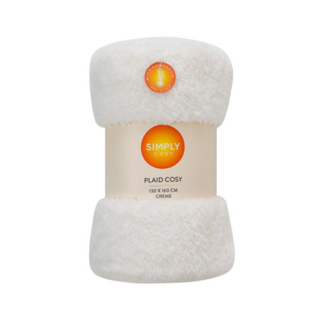 Plaid cosy 130x160cm creme