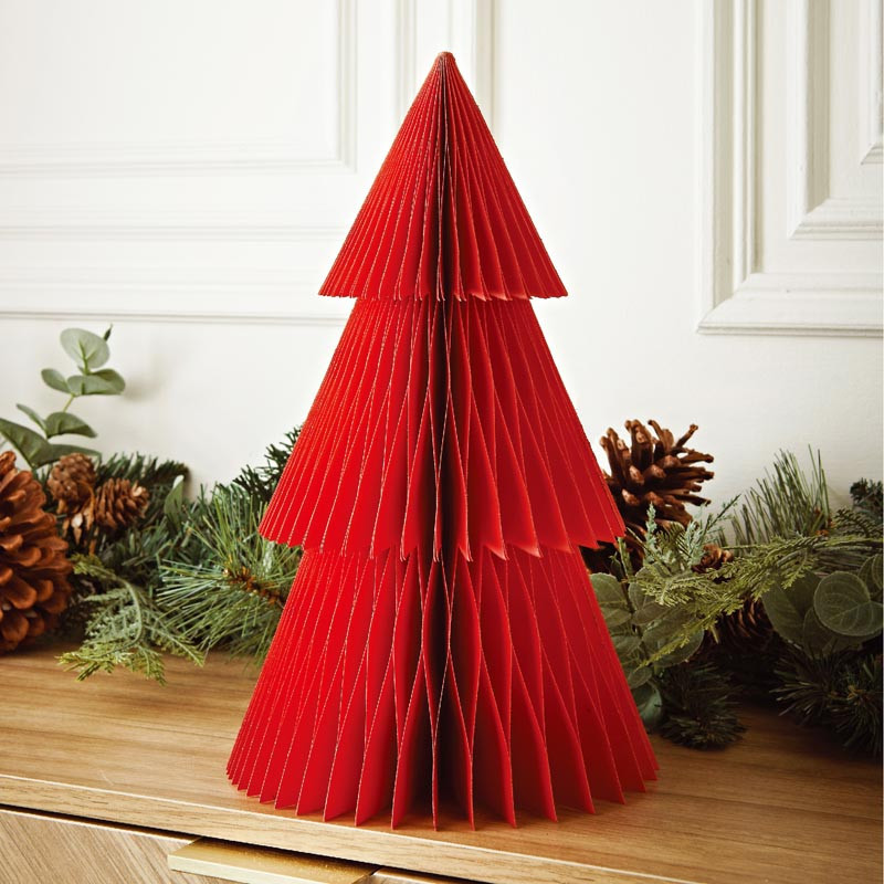Sapin en papier rouge h30cm