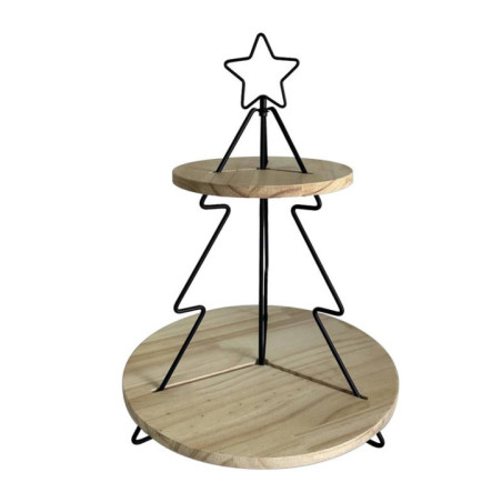 Plateaux en bois avec sapin meta