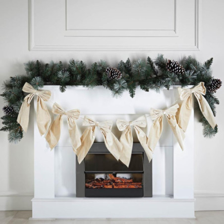 Guirlande tissue avec nuds crem