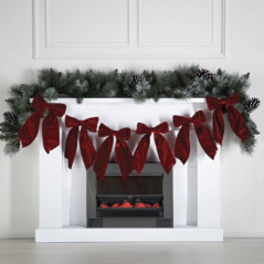 Guirlande tissue avec nAuds roug