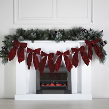 Guirlande tissue avec nuds roug