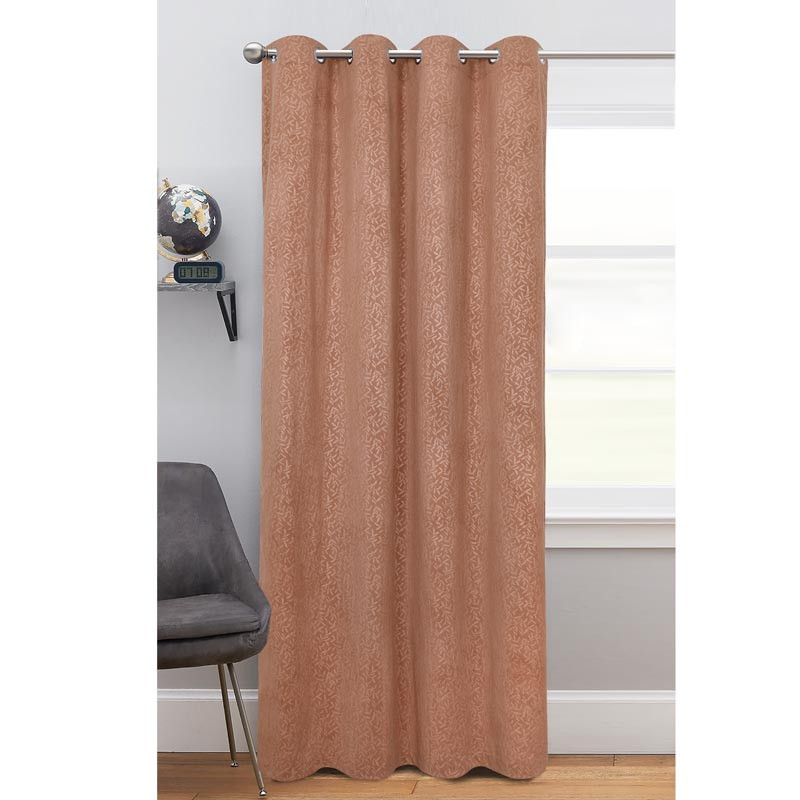 Rideau velours coteles feuilles