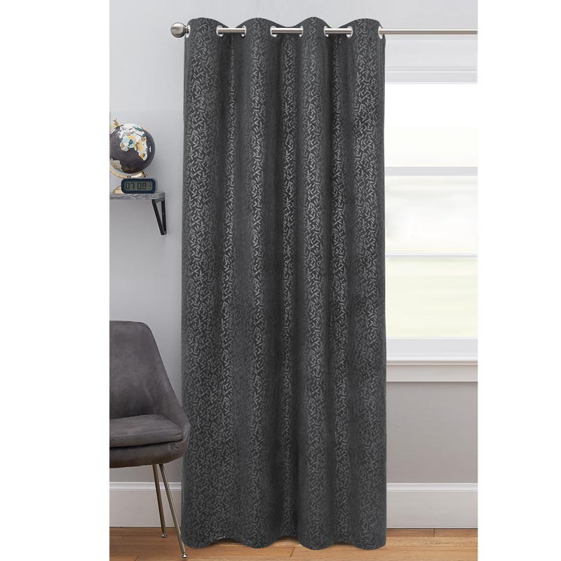 Rideau velours coteles feuilles