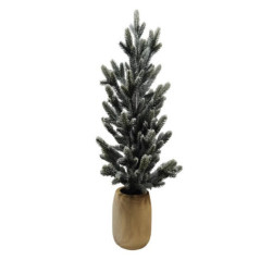 Sapin enneigne 58cm en pot en bo