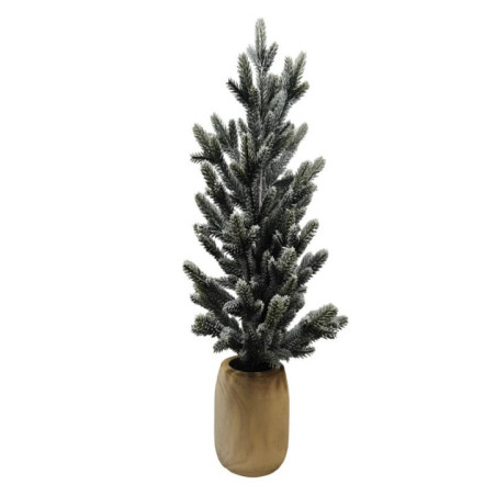 Sapin enneigne 58cm en pot en bo