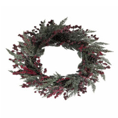 Couronne avec baies rouge 73cm