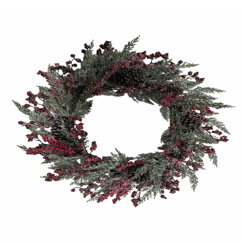 Couronne avec baies rouge 73cm