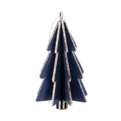 Sapin en bois bleu marine a susp