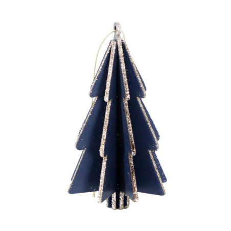 Sapin en bois bleu marine a susp