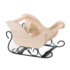 Traineau  en bois et base metal