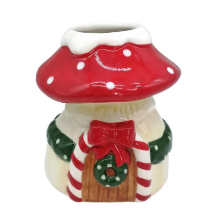 Vase maison champignon h12cm