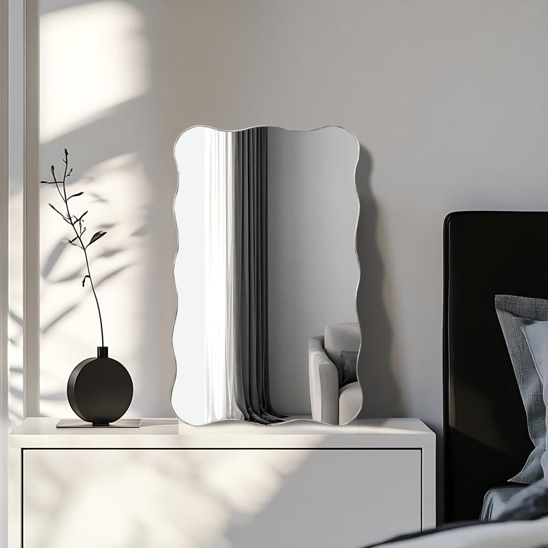 Miroir ondule chrome