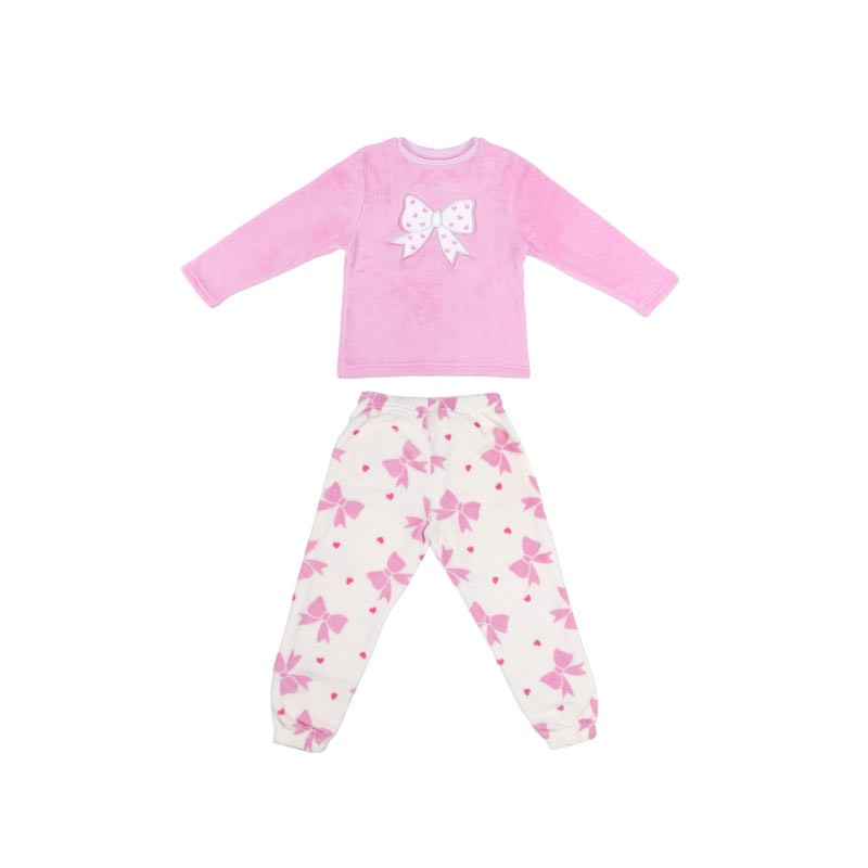 Pyjama fille polare noeud rose