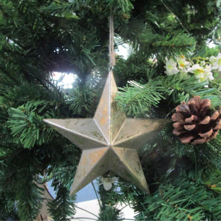 Etoile doree en bois 18cm a susp