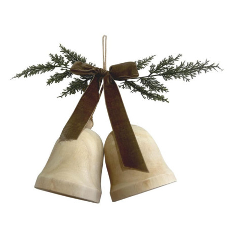 Cloche en bois avec nAud et feui