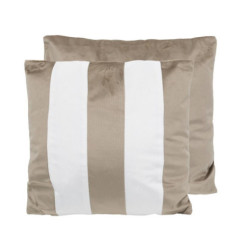 Coussin rya 40x40cm velours beig