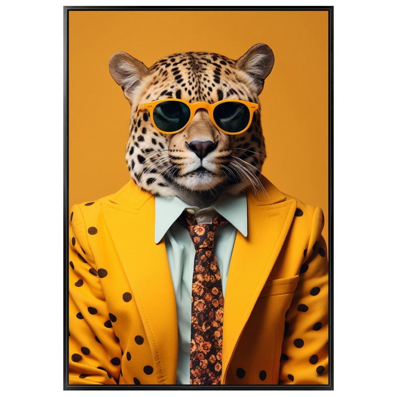 Cadre image leopard 50x70cm