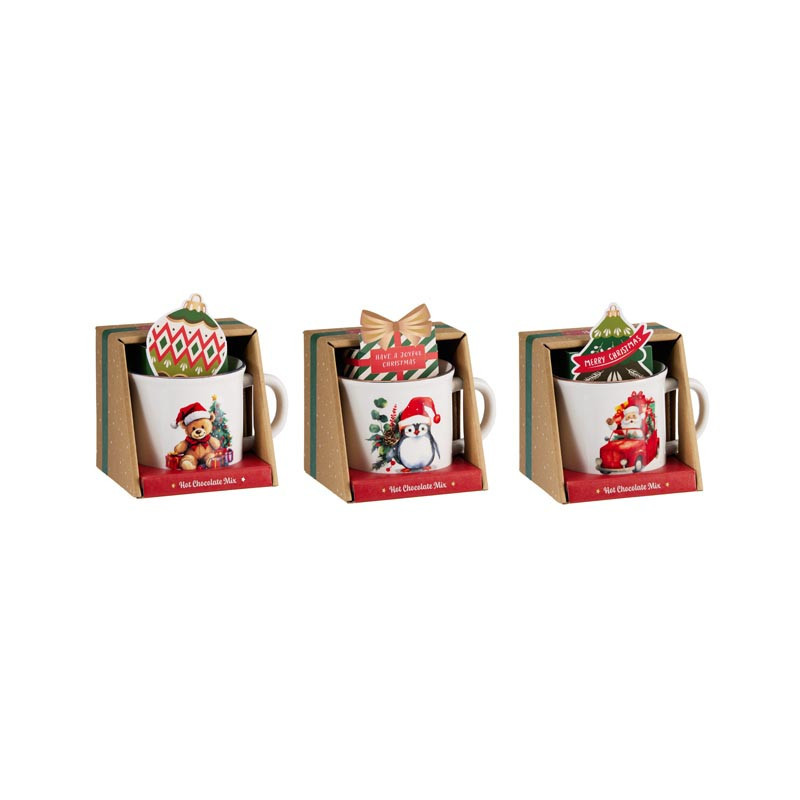 Mug noel avec chocolat chaud 20g